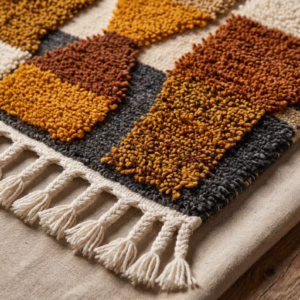 Handwoven Moroccan Wool Rug – Abstract Tribal Design