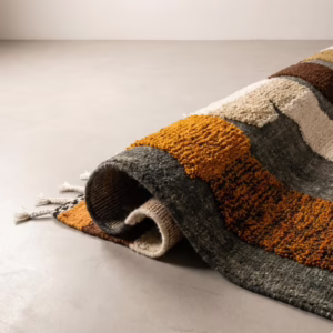 Handwoven Moroccan Wool Rug – Abstract Tribal Design
