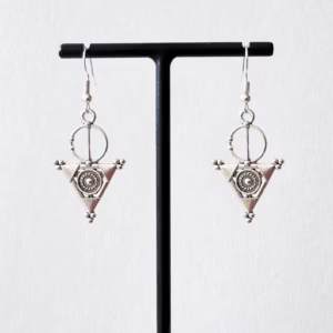 Silver Plated Amazigh Fibula Earrings
