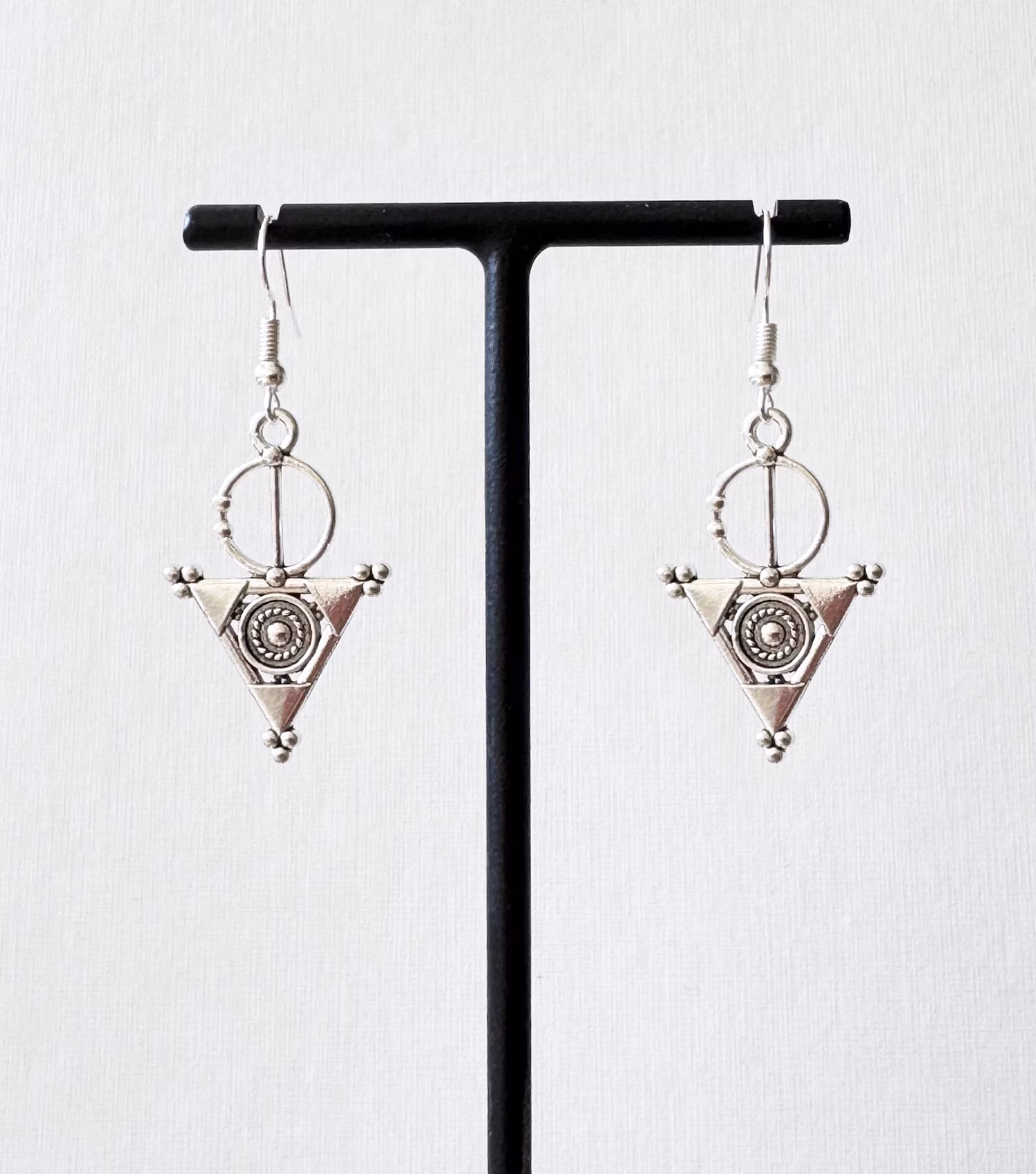 Silver Plated Amazigh Fibula Earrings - Image 3