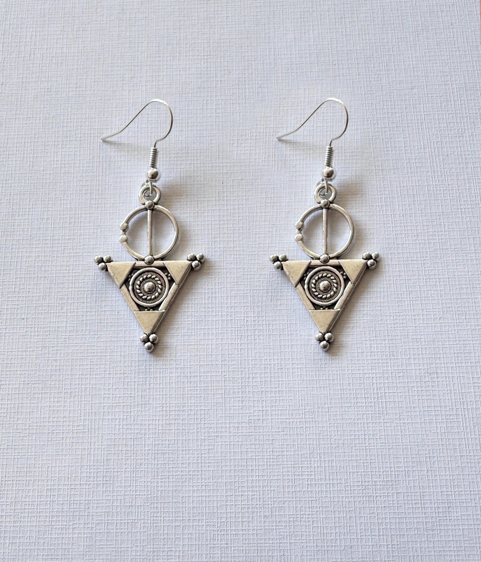 Silver Plated Amazigh Fibula Earrings - Image 4
