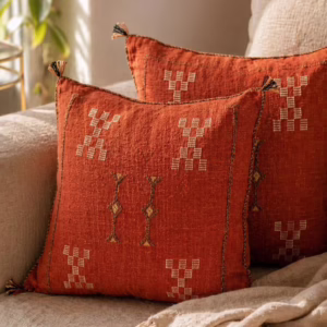 Handwoven Sabra Pillow Cover – Burnt Orange
