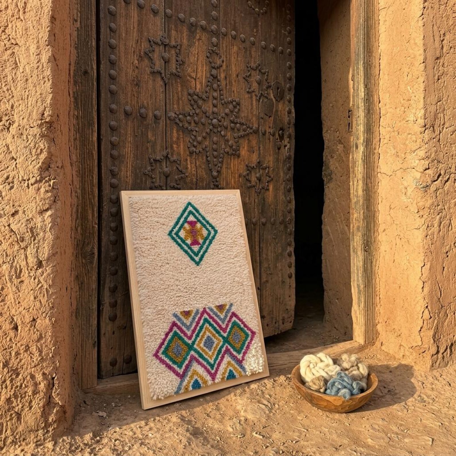 Handcrafted Amazigh Wool Wall Art - Image 4