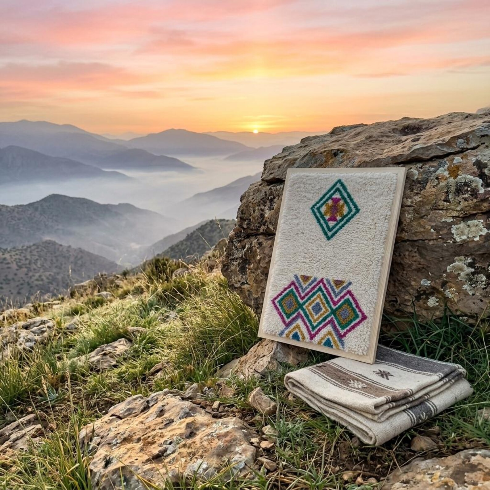 Handcrafted Amazigh Wool Wall Art - Image 9
