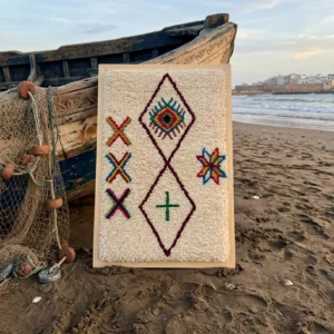 Framed Hand-Knotted Berber Wool Wall Art