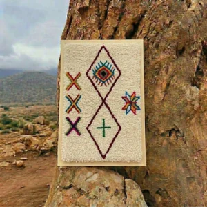 Framed Hand-Knotted Berber Wool Wall Art