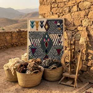 Handcrafted Amazigh Wool Wall Art – Atlas Mountain Inspired
