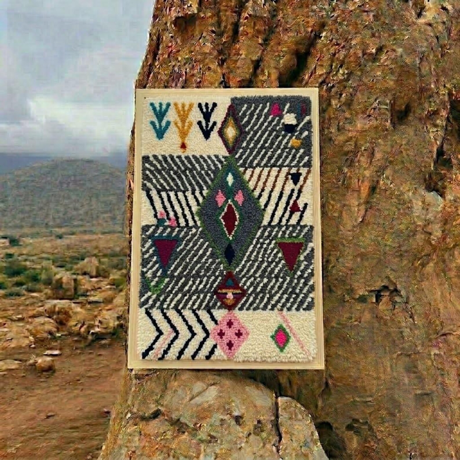 Handcrafted Amazigh Wool Wall Art – Atlas Mountain Inspired - Image 6