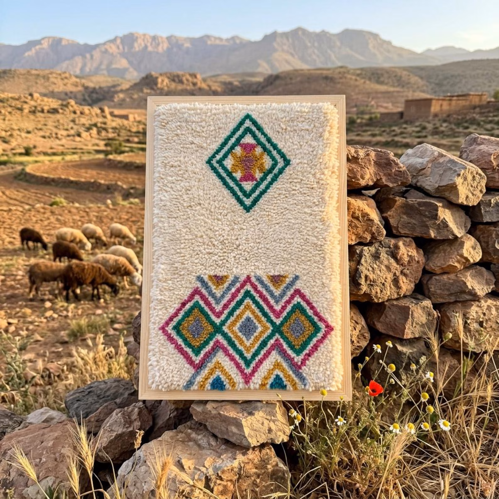 Handcrafted Amazigh Wool Wall Art - Image 10