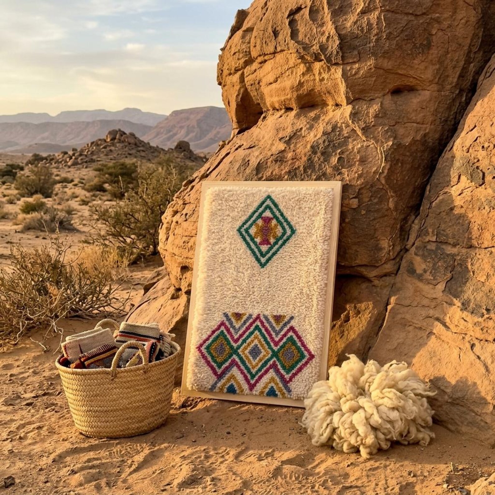 Handcrafted Amazigh Wool Wall Art - Image 14