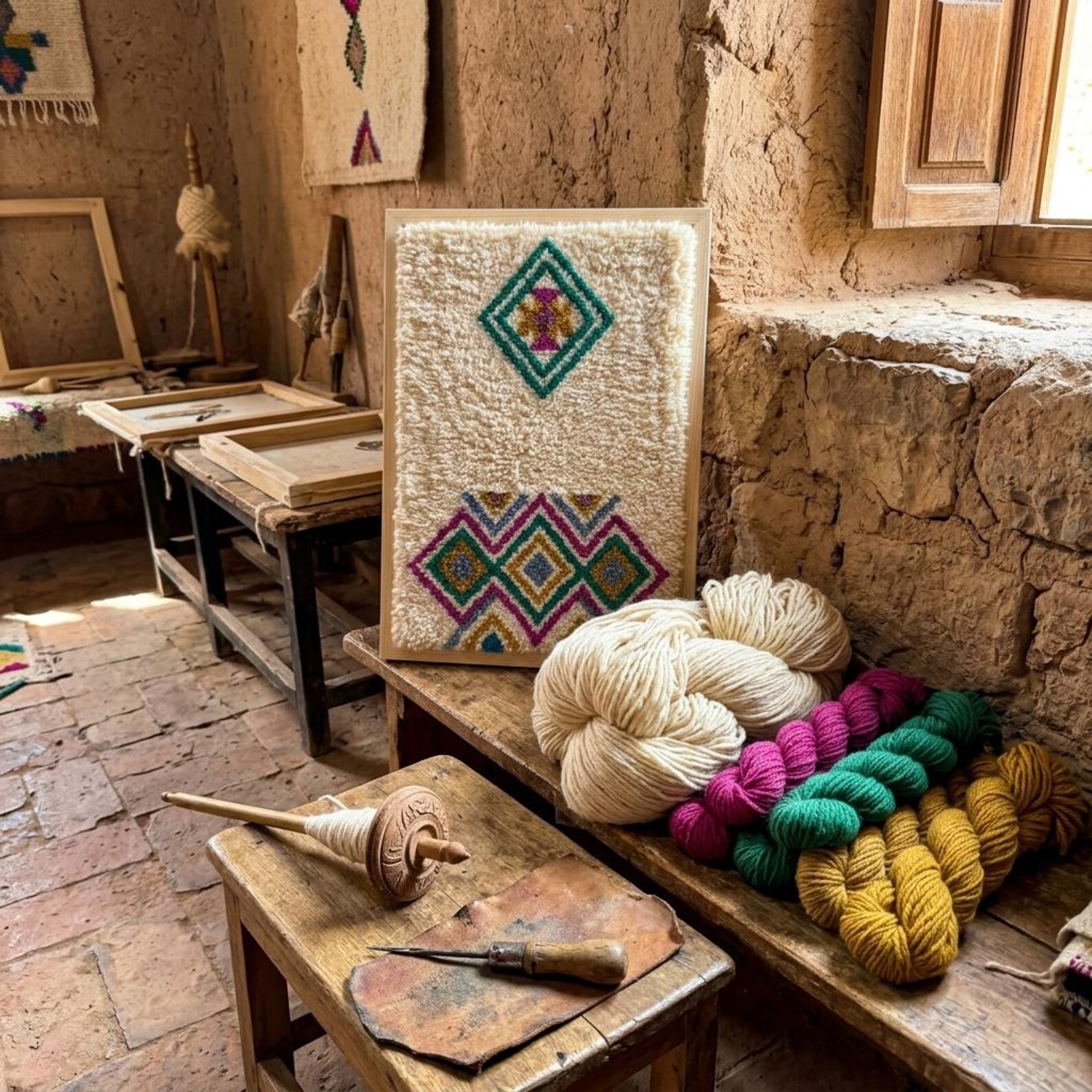 Handcrafted Amazigh Wool Wall Art - Image 15