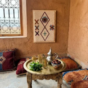 Framed Hand-Knotted Berber Wool Wall Art