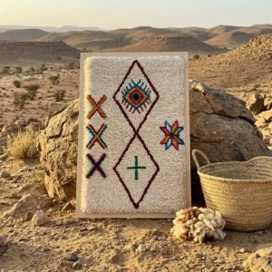 Framed Hand-Knotted Berber Wool Wall Art