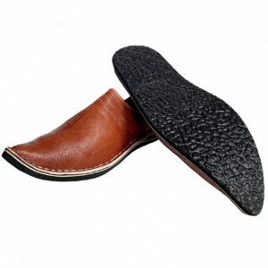 Brown Genuine Leather Moroccan Babouche Slippers