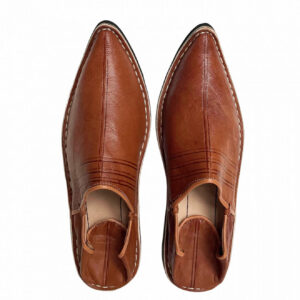Brown Genuine Leather Moroccan Babouche Slippers
