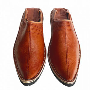 Brown Genuine Leather Moroccan Babouche Slippers