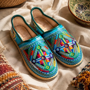 Handmade Moroccan Babouche Slippers – Colorful Embroidered Leather Shoes