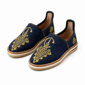 Moroccan Babouche Slippers – Woven & Embroidered Boho Mules