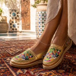 Handmade Moroccan Babouche Slippers – Colorful Embroidered Leather Shoes