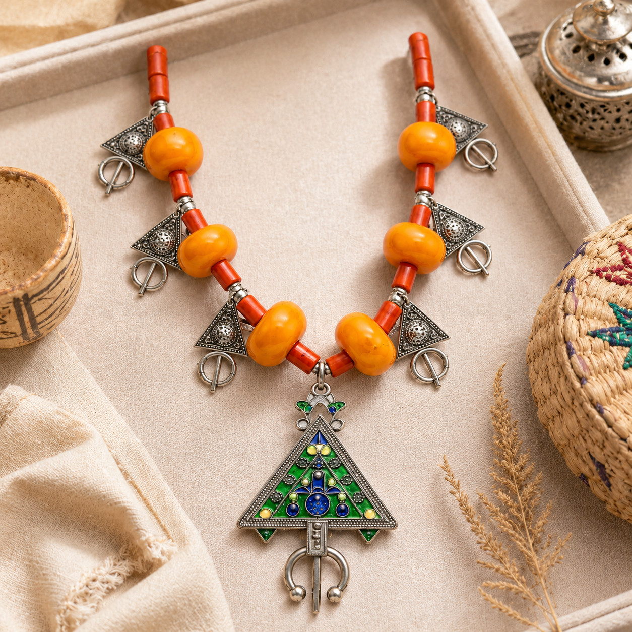 Authentic Amazigh Necklace – Handmade Berber Tribal Jewelry - Image 3