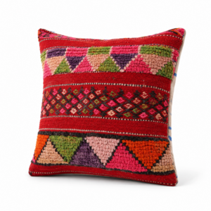 Handmade Kilim Pillow Cover – Vintage Berber Wool Cushion