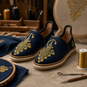 Moroccan Babouche Slippers – Woven & Embroidered Boho Mules