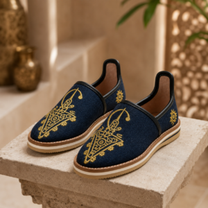 Moroccan Babouche Slippers – Woven & Embroidered Boho Mules