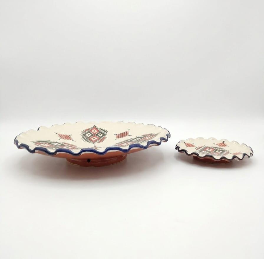 Amazigh Ceramic Piece – Moroccan Geometric Pottery Plate Collection