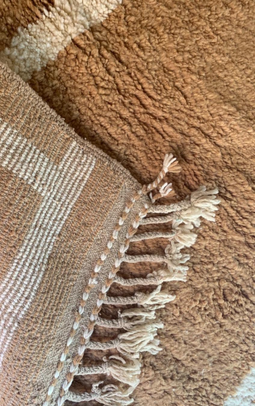 Camel Beige Berber Wool Rug – Minimal Moroccan Atlas Carpet