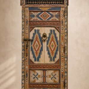 Handcrafted Moroccan Arched Door – with Geometric Amazigh Design