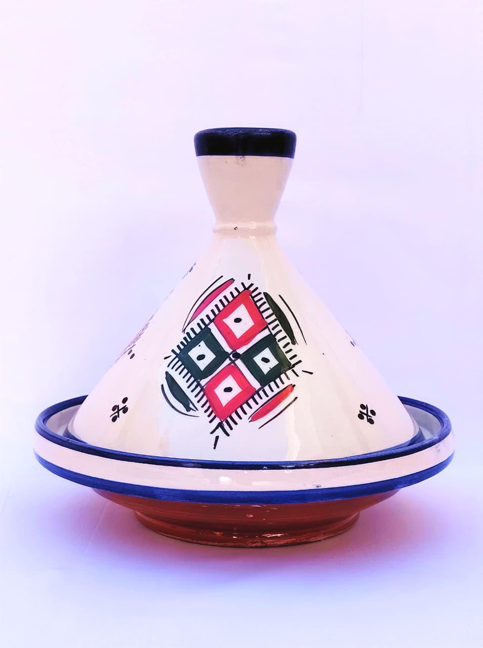 Berber Geometric Ceramic Piece – Atlas-Inspired Pottery Accent