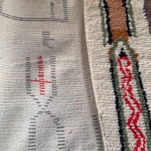 Abstract Amazigh Berber Wool Rug – Ivory Geometric Atlas Inspired Carpet