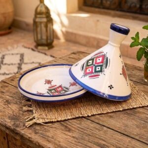 Berber Geometric Ceramic Piece – Atlas-Inspired Pottery Accent