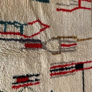 Abstract Amazigh Berber Wool Rug – Ivory Geometric Atlas Inspired Carpet