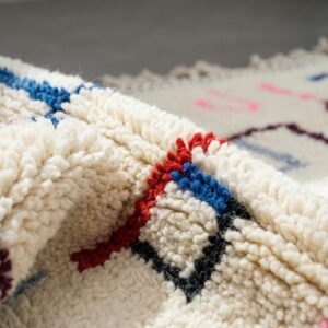 Large Moroccan Wool Rug – Hand-Knotted Abstract Geometric Statement Rug
