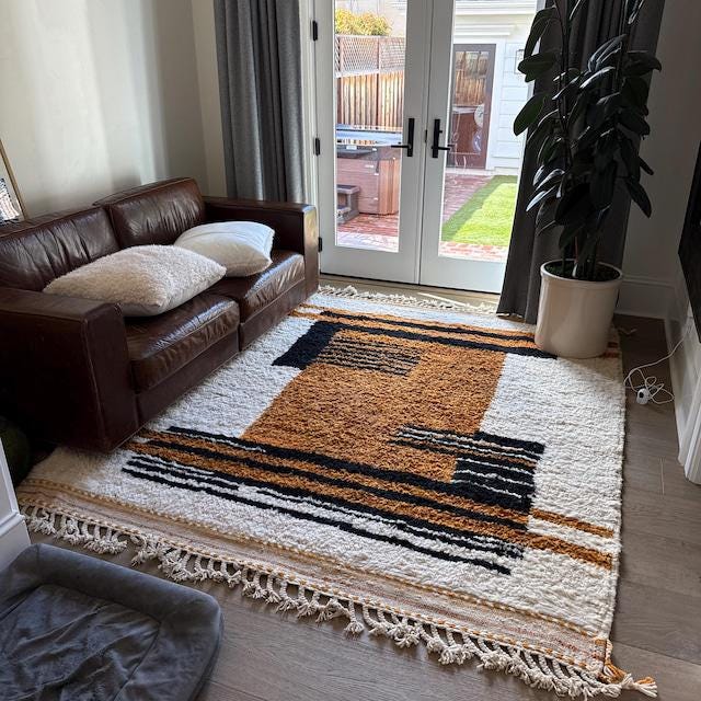 Colorful Berber Beni Ourain Wool Rug – Custom Moroccan Floor Textile