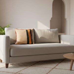 Handmade Wool Pillow – Vintage Boucherouite Berber Cushion