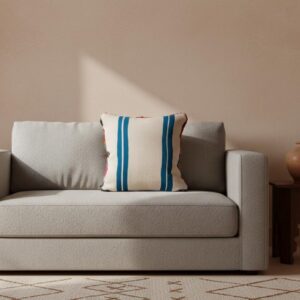 Handmade Moroccan Wool Pillow Cover - Colorful Boucherouite Cushion for Boho Decor