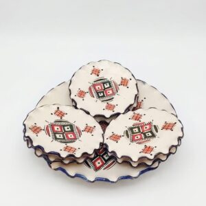 Amazigh Ceramic Piece – Moroccan Geometric Pottery Plate Collection