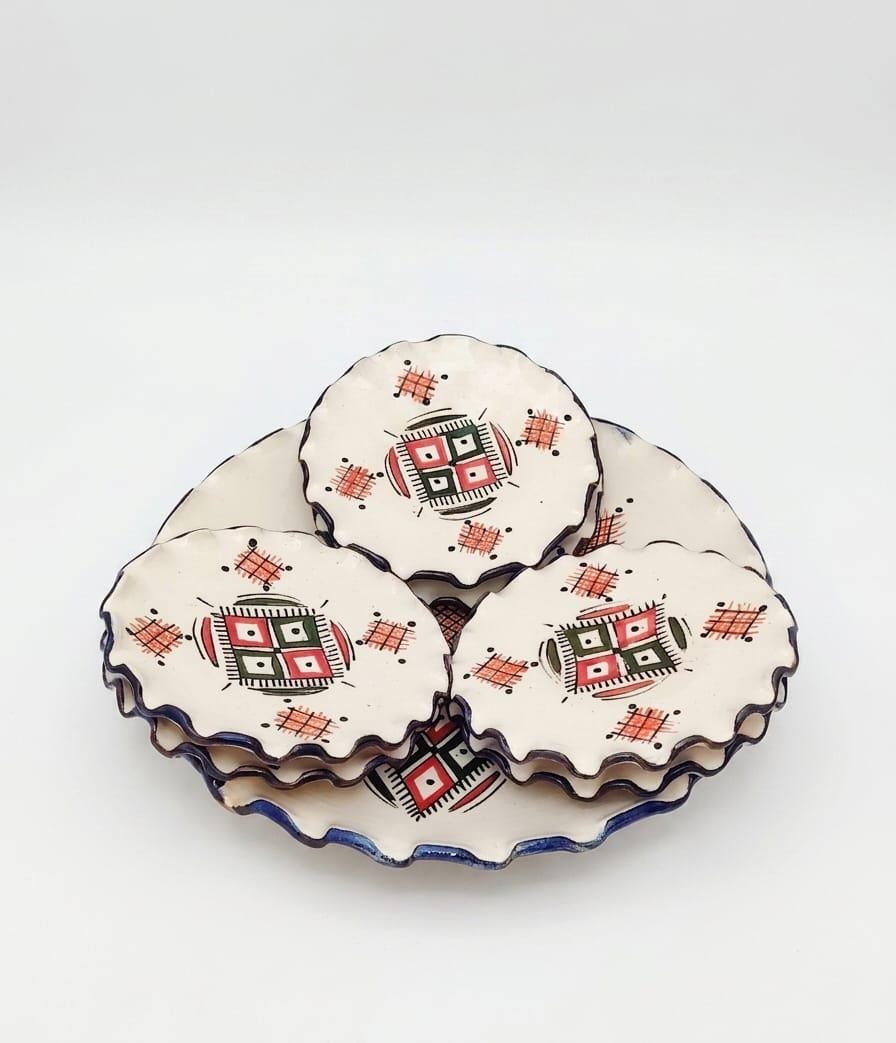 Amazigh Ceramic Piece – Moroccan Geometric Pottery Plate Collection