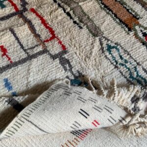 Abstract Amazigh Berber Wool Rug – Ivory Geometric Atlas Inspired Carpet
