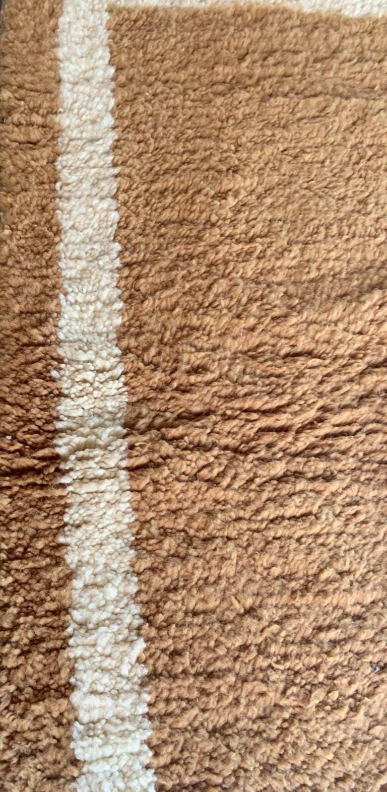 Camel Beige Berber Wool Rug – Minimal Moroccan Atlas Carpet