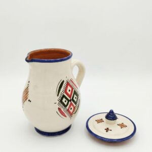 Amazigh Ceramic Piece – Moroccan Pitcher and Cup Set with Hand-Painted Patterns