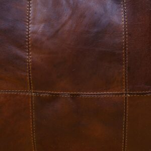Handmade Leather Pouf – Square Vintage Brown Ottoman