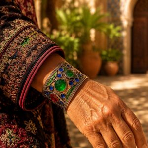 Amazigh Silver Coin Bracelet – Atlas Motif Bracelet
