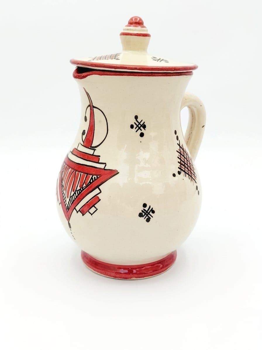 Amazigh Ceramic Piece – Moroccan Pitcher and Cups Pottery Set