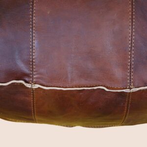 Handmade Leather Pouf – Square Vintage Brown Ottoman