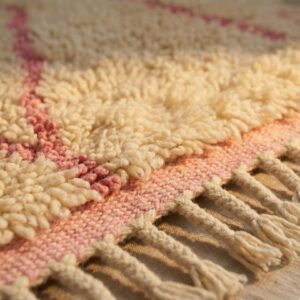 Blush Pink Cotton Rug – Soft Boho Geometric Rug