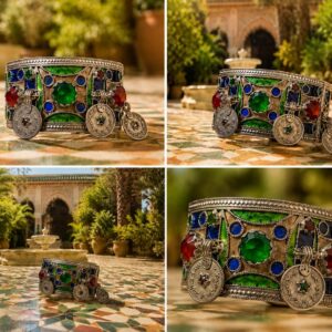 Amazigh Silver Coin Bracelet – Atlas Motif Bracelet