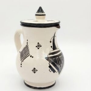 Amazigh Geometric Ceramic Piece – Painted Moroccan Table Detail